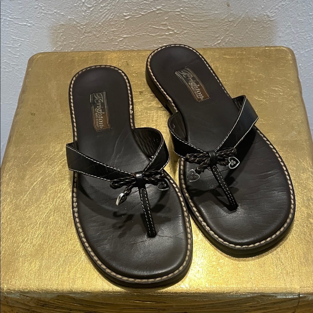 Brighton Black Sandals with Heart Charms - Picture 2 of 5